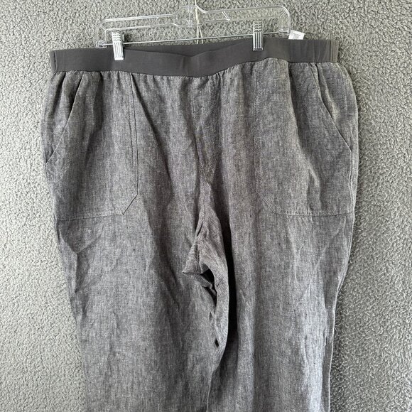 Coldwater Creek Linen Pants‎ 22W | Plus Size Soft Grey Coastal Chic - Picture 3 of 8